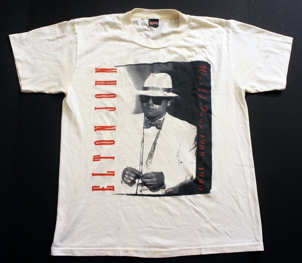 Vintage Elton John 1989-1990 World Tour T Shirt size Large